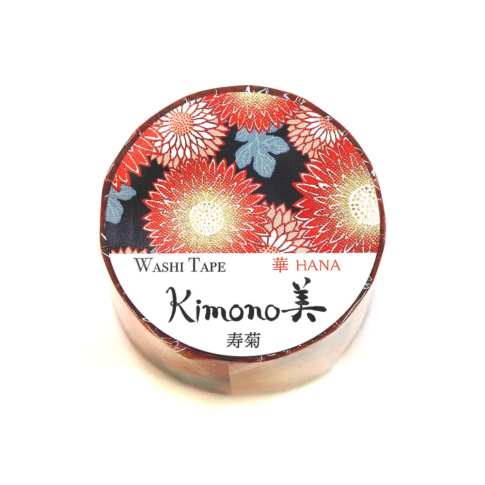 SAIEN Kimono美 華HANA〈マスキングテープ 寿菊 25mm・5m巻〉｜友禅柄