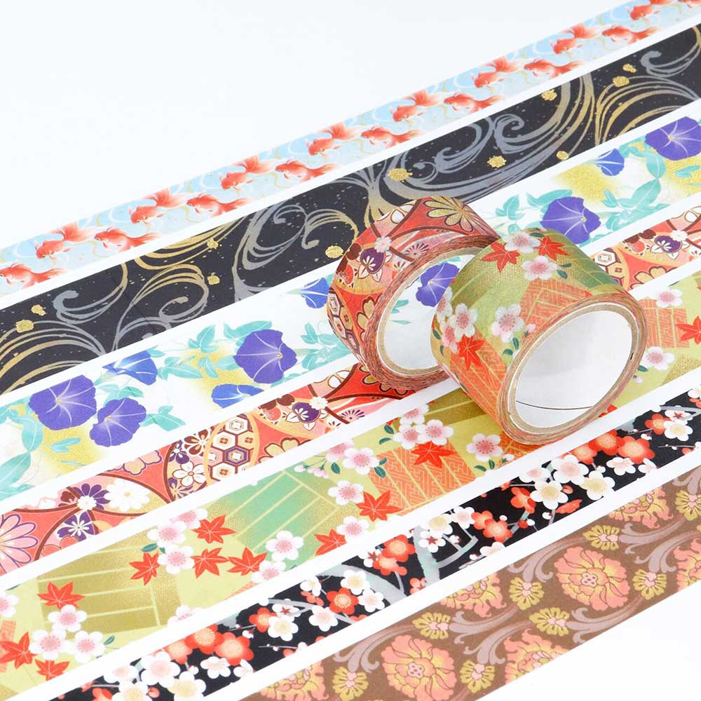 SAIEN Kimono美 華HANA〈マスキングテープ 寿菊 25mm・5m巻〉｜友禅柄