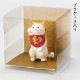 めでたや招き猫　しろ　めでたや　和紙の置物　Japanese paper lucky cat figurine