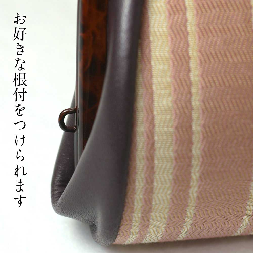 京都あらいそ 平型財布 046 段雲鶴宝入紹巴 西陣織名物裂 内側仕切り付きがま口 優美な和柄 京都府の織物・和装小物