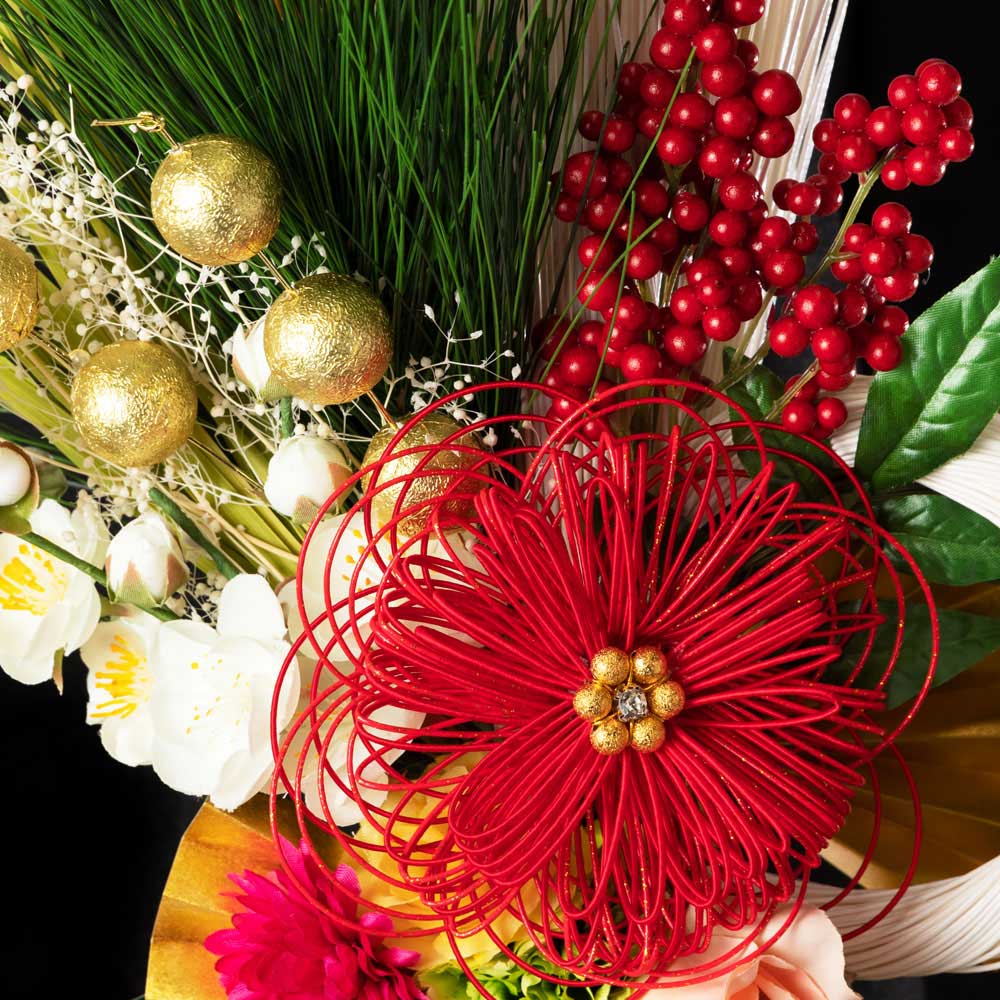 竹炭お正月飾り 竹の器のお正月飾り - 香取生花店