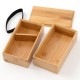 竹の弁当箱　スス角長二段弁当箱 (5505)　Lunch box of bamboo