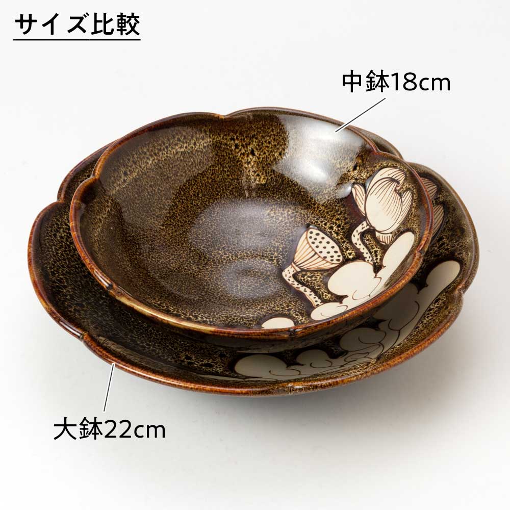 未使用 バッチャン焼 菊花色絵大鉢 31cmボウル 高級 手描き 大鉢 ベトナム