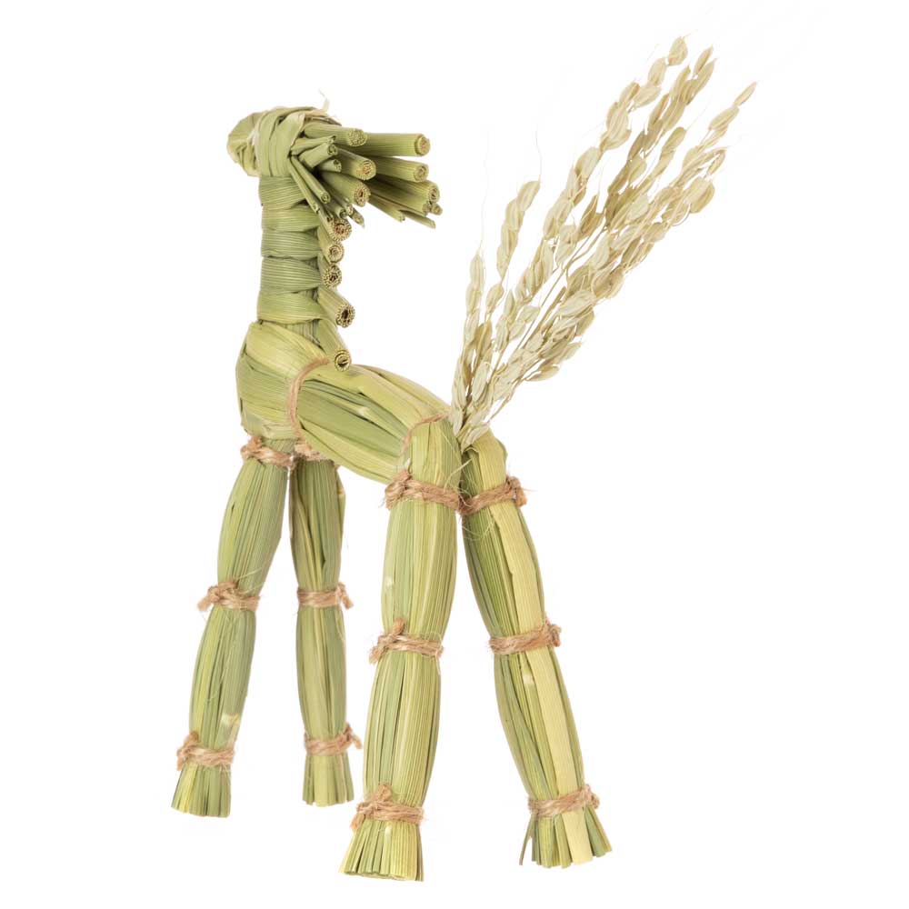 正月しめ飾り わらむ 干支 午／馬九行久（うまくいく） 国産わらの