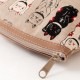 笑福猫のねこづくしポーチ　ベージュ　化粧ポーチ　Lucky cat pattern pouch