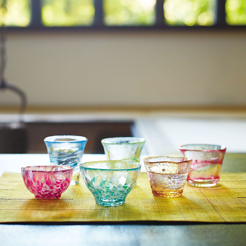 津軽びいどろ 盃・春の宵 (F-79475) 猪口 ガラス酒器 青森県の伝統工芸