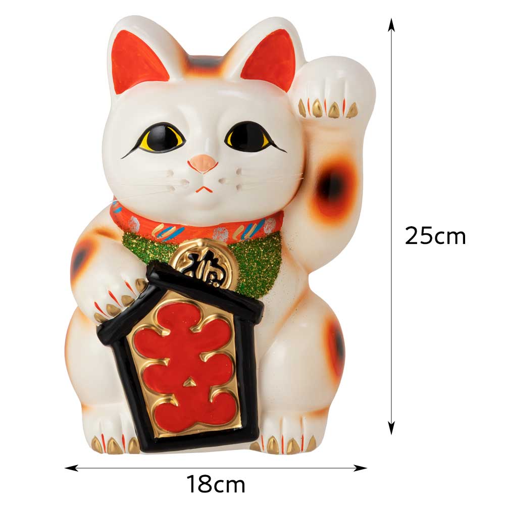 古い招き猫　招福置物　貯金箱　千万両〈検 常滑焼　海外向けデザイン　ビンテージ 常滑焼招き猫 大入猫8号 高さ25cm 開運招福 家運隆盛 商売繁盛