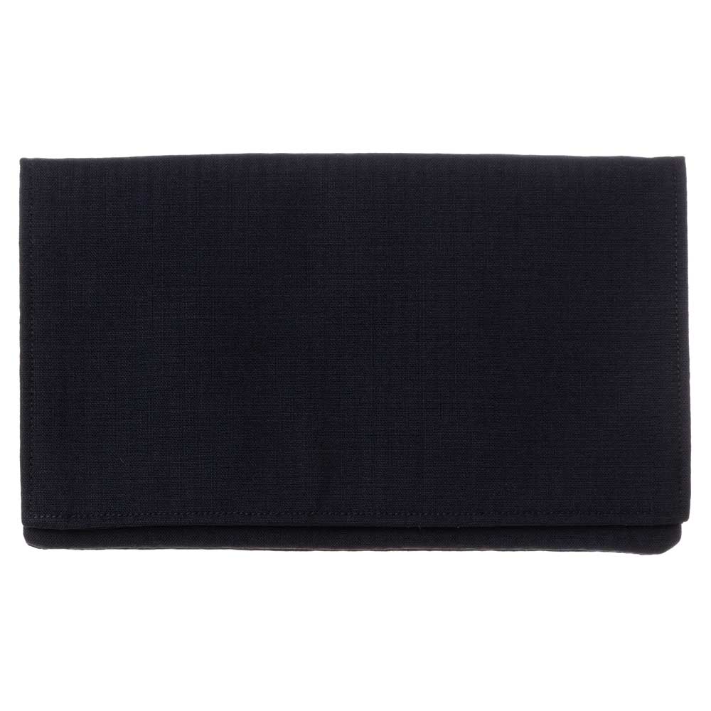 紳士服の端切れで作った懐紙入れ 金封・通帳入れ Moipa 縞柄ネイビー・裏地ブラック無地 男性用懐紙サイズ 洋のフォーマルを和に取り入れた和装小物 懐紙ケース 茶道 お茶 和菓子