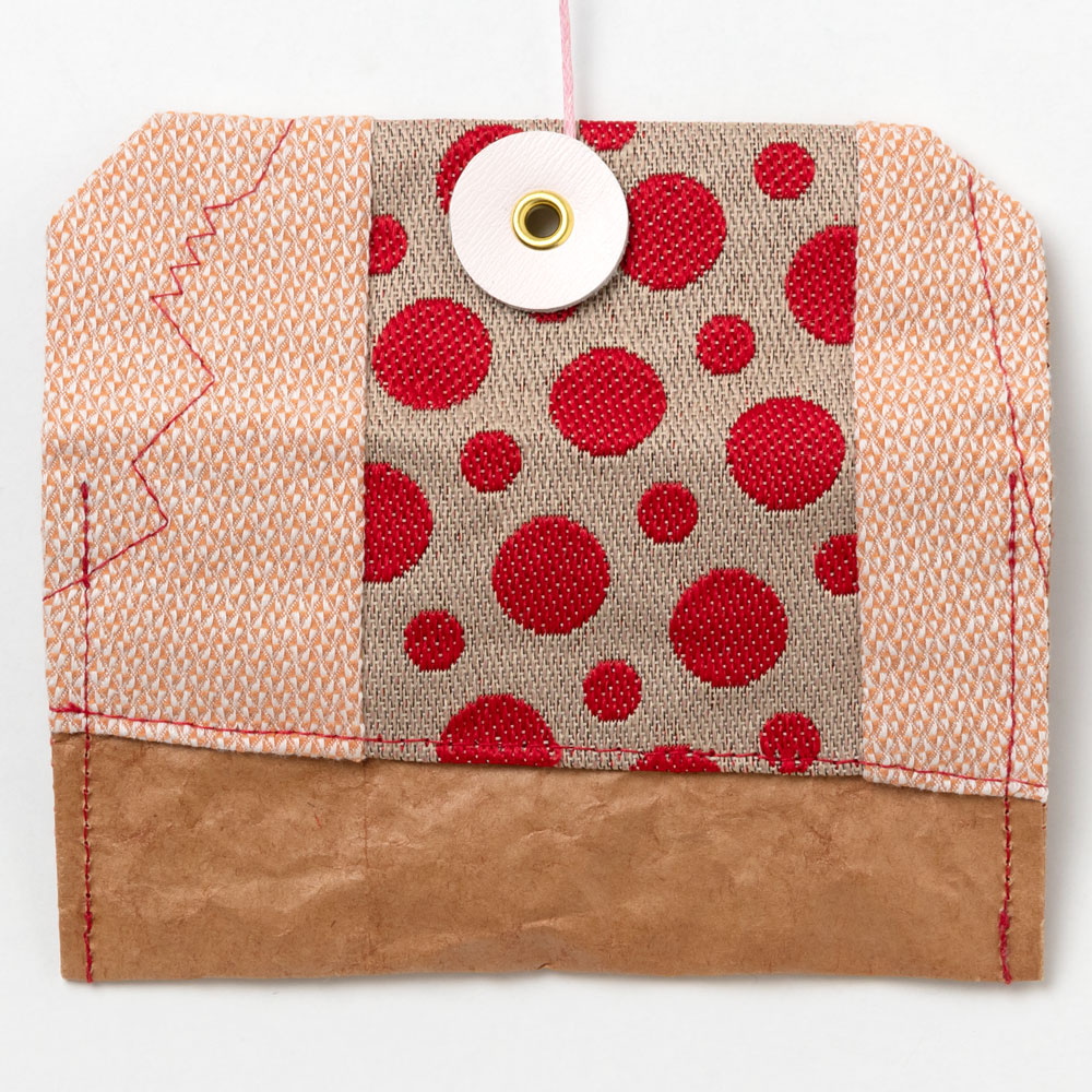 くるくる留めの名刺入れ 008 米袋封筒のちほど Business card holder made of rice bag