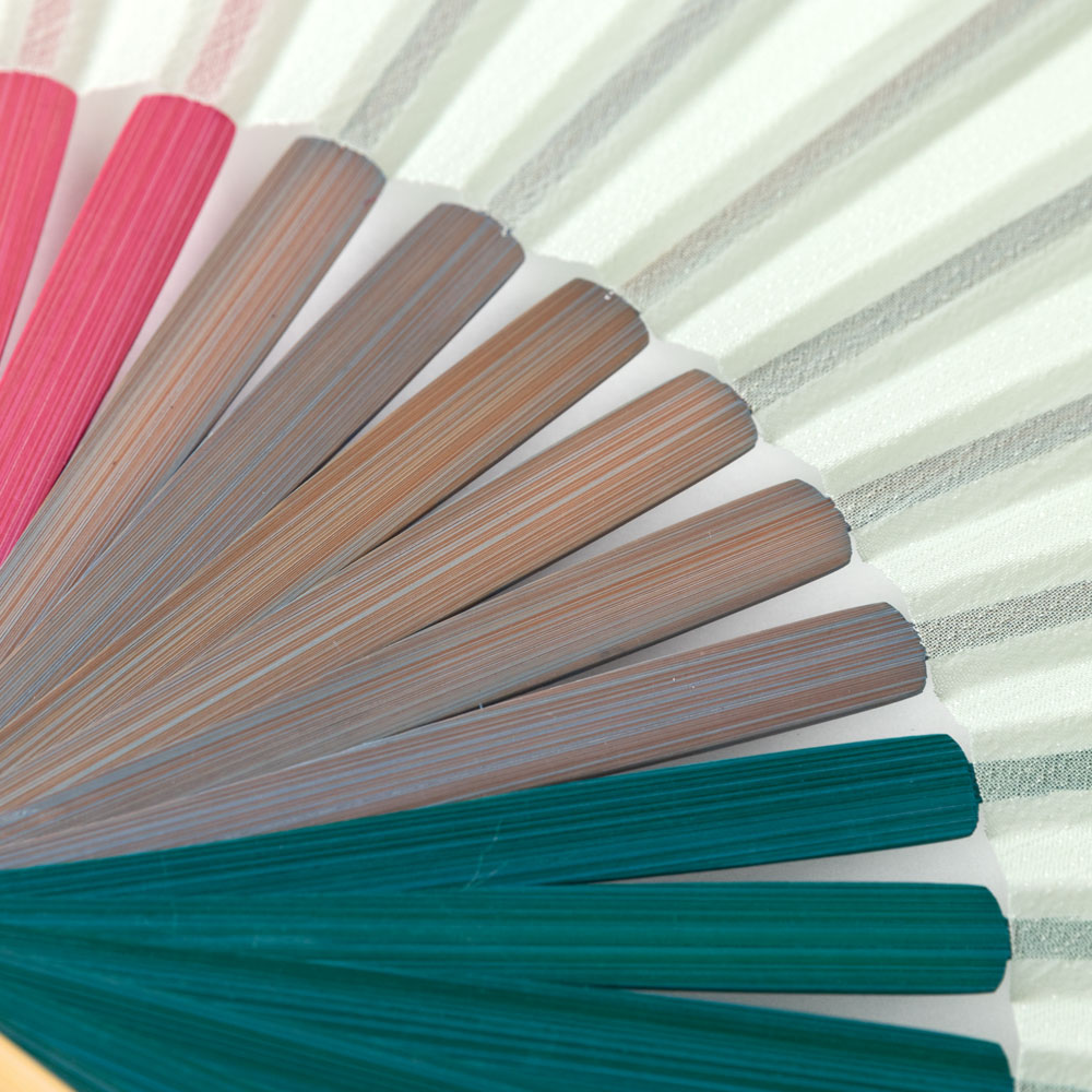 レディースカラー扇子2020 ミント 布貼り扇子 女性向け スーベニール Sensu fan