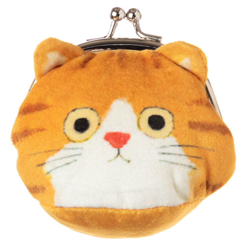 猫のフェイスがま口ポーチ ちゃしろ ECOUTE! minette 小銭入れ まあるいおめめのキュートな猫たち