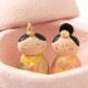 弥生窯　雛蓋物飾り (HK844)　瀬戸焼　手軽に飾れるコンパクトなお雛さま　桃の節句　Setoyaki Hina dolls