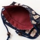 笑福猫のねこづくし巾着袋　紺　Lucky cat pattern drawstring bag