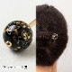 和小物マルシェ　玉かんざし　真鍮　軸長さ14.3cm　金属製軸　和装だけでなく洋装にも使える簪　ヘアアクセサリー　浴衣　夏祭り　花火　着物