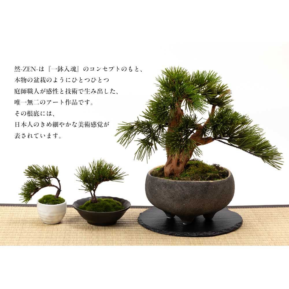 フェイクアート盆栽 然-ZEN- 寸-SUN-ミディアム10 本物を知る庭師職人がリアルな盆栽をイメージして作ったBONSAIモデル 日本的和風インテリア