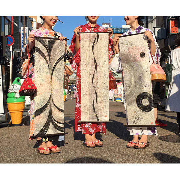 手描き友禅　稲穂　「実りの秋」　タペストリー 手描き友禅 稲穂 「実りの秋」 タペストリー 手描き友禅 稲穂