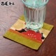 百道発信　花色コースター　緑 (IKI-1417)　リバーシブル　福岡県の布製品　Fabric coaster　※在庫限り