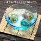 ボウルセット　マリン　水に浮き玉を浮かべて涼を感じるインテリア　木之本　福島県の工芸品　Glass bowl set  Fukushima craft