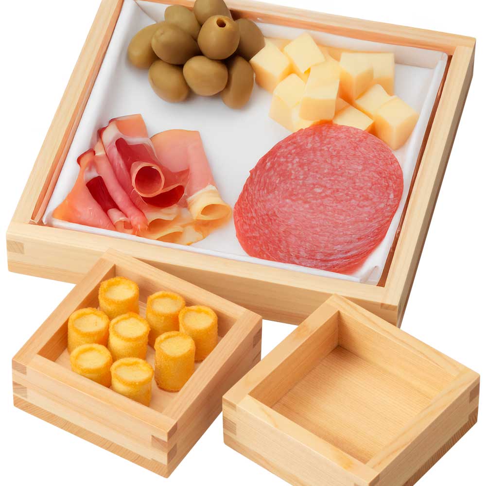 ますや 塗りの枡皿4個セット 岐阜県大垣市の檜製工芸品 | こだわりの