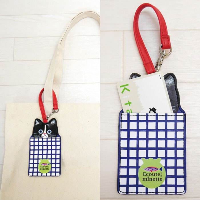 猫ニャンコパスケース みけ ECOUTE! minette 定期入れ まあるいおめめ
