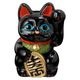 常滑焼　招き猫　4号小判黒猫貯金箱　左手上げ　高さ13cm　開運招福　家運隆盛　商売繁盛　千客万来　愛知県の工芸品