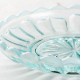 廣田硝子　雪の花　豆皿　ブルー　アンティークなスタイルの厚手ガラス食器　昔懐かしいレトロな喫茶店の雰囲気　日本製