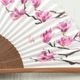 和詩倶楽部　女房扇　木蓮　和紙の扇子　六寸五分　約20cm　やや小ぶり　女性用の定番サイズ　レディース　和柄　手張り製　国産扇骨35本　日本製