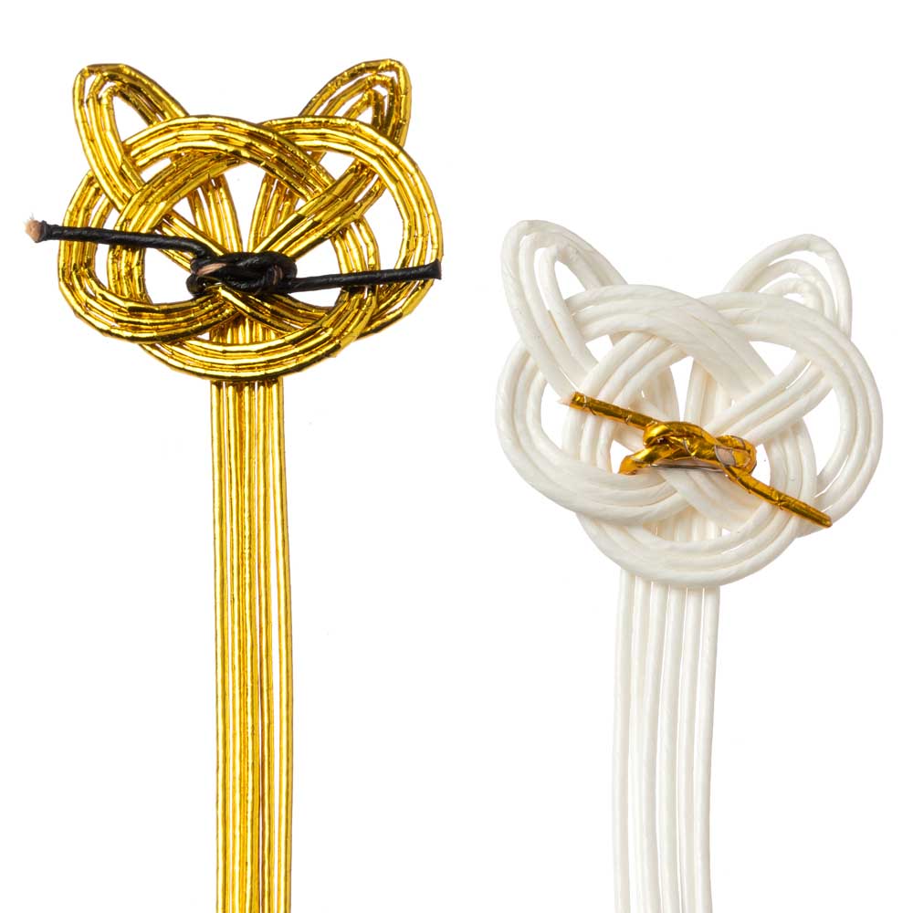 飾り水引 猫 就労継続支援事業所に制作をお願いした飾り水引 Decorative mizuhiki