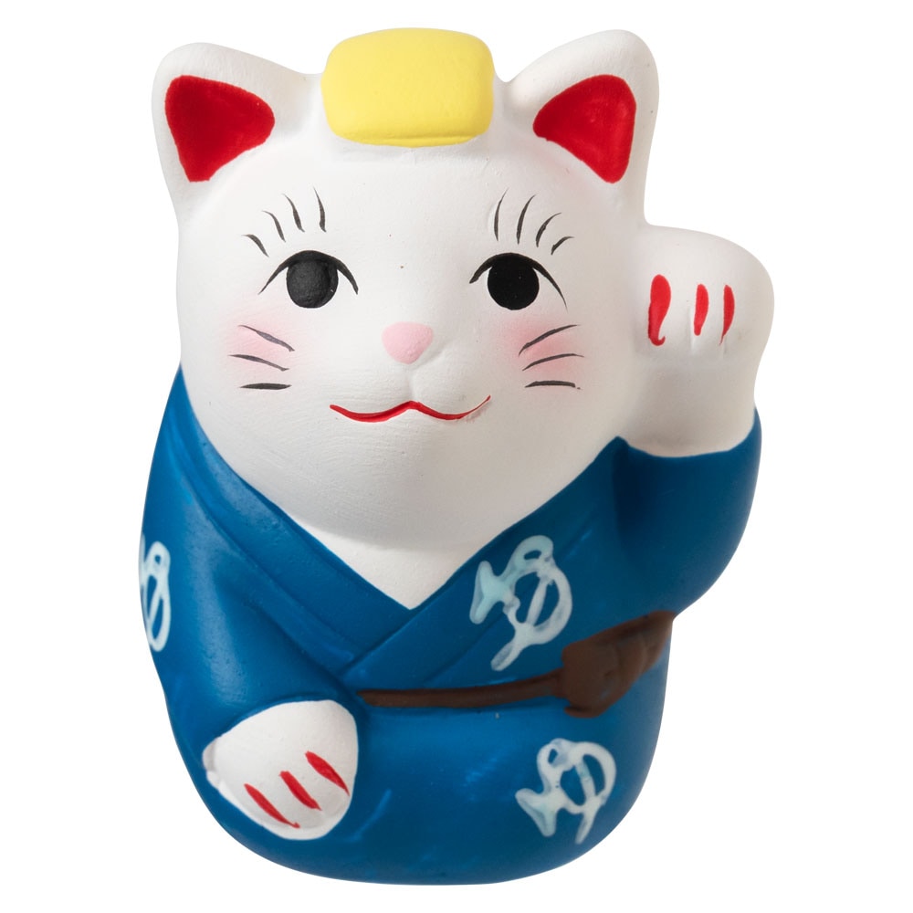 温泉招き猫おみくじ「ゆマーク」 ちょっとしたスペースに飾れる縁起物 Ceramic fortune Lucky cat