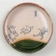 鳥獣戯画　織部５寸平鉢　直径14.8cm　美濃焼　磁器　日本製　浅鉢　和風　和食器　岐阜県の工芸品