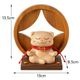 木製　金運・福招き座禅猫　卓上招き猫　ラッキーキャット