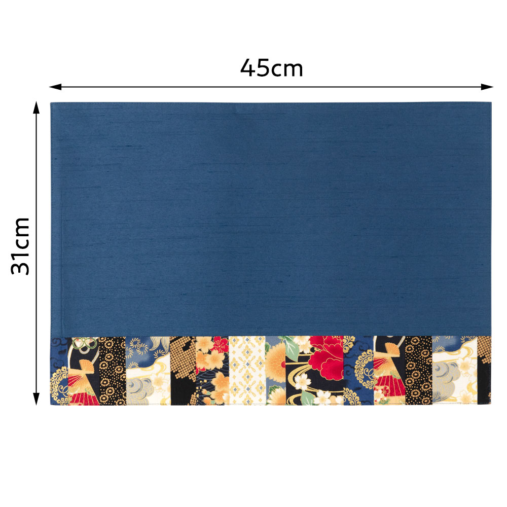 百道発信 華神楽 ランチョンマット ブルー (IKI-1479) 45×31cm 福岡県