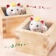 ますます福を招く　ひのき枡入り温泉招き猫おみくじ「ゆマーク」　檜風呂　ちょっとしたスペースに飾れる縁起物　Ceramic fortune  Lucky cat