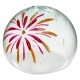 ビードロ浮き玉・小　花火 赤白（ブルー）(T-016)　水に浮かべて涼を感じるインテリア　木之本　福島県の工芸品　Glass float  Fukushima craft