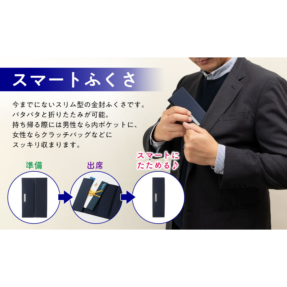スマートふくさ ブラック Sfk01 01 慶弔両用 折りたためるスリムな金封袱紗 こだわりの和雑貨 和敬静寂 オンラインショップ