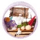 京都夢み屋　京の町家歳時記　6月　梅雨・中庭 (IM-6)　季節のちりめん置き飾り　Seasonal decoration of crepe fabric