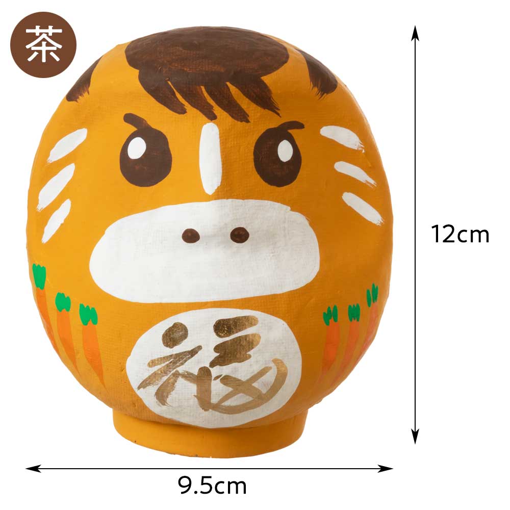 高崎だるま 2026年干支だるま午 瑞竹 稲穂門松付きペアセット 茶+桃 令和8年 馬 うま 招福万来の正月飾り 縁起物 置物 インテリア 群馬県指定ふるさと伝統工芸品