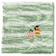 相撲ハンカチ　力士と行司（ボーダー）　刺繍入りガーゼハンカチ　スーベニール　Japanese pattern embroidered gauze handkerchief