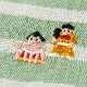 相撲ハンカチ　力士と行司（ボーダー）　刺繍入りガーゼハンカチ　スーベニール　Japanese pattern embroidered gauze handkerchief