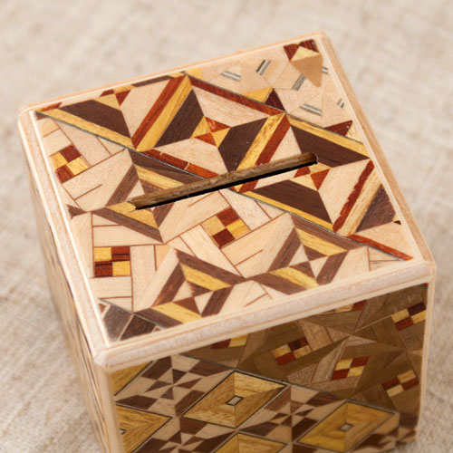 箱根寄木細工 さいころ秘密箱 貯金箱 箱根伝統工芸品 Hakone Yosegi Zaiku Wooden Puzzle Box Piggy Bank こだわりの和雑貨 和敬静寂 オンラインショップ