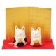 赤絵兎雛 (HK864)　スタジオRR　瀬戸焼　手軽に飾れるコンパクトなお雛さま　桃の節句　Setoyaki Hina dolls|置物|インテリア