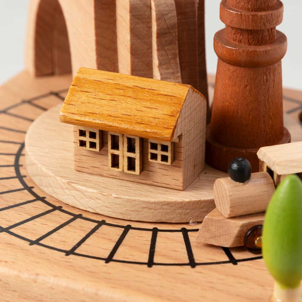 木製オルゴール7点 汽車が走る木製オルゴール ヤシの木洞窟 ブナ材 曲目：君をのせて