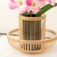 駿河竹千筋細工　花器　水仙　静岡県伝統工芸品　黒田倫枝 作　Suruga-takesensuji-zaiku  Vase made of bamboo sticks　職人が竹ひごを組んで千筋にして作り上げられた花瓶　繊細で滑らかな曲線美