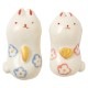 兎雛箸置き (HK846)　瀬戸焼　桃の節句　ひな祭りのテーブルウェア　Seto-yaki Chopstick rest of Hina dolls