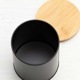ウッドブラック キャニスター 茶筒 茶葉・コーヒー豆・スパイスなどの保管に スチール製 マットブラック 竹製の蓋
