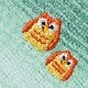 縁起ハンカチ フクロウ(グラデーション) 刺繍入りガーゼハンカチ スーベニール Japanese pattern embroidered gauze handkerchief