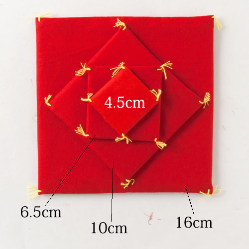 赤座布団 10cm角 (KK411) 置物・お飾り用品 ディスプレイ用 Red