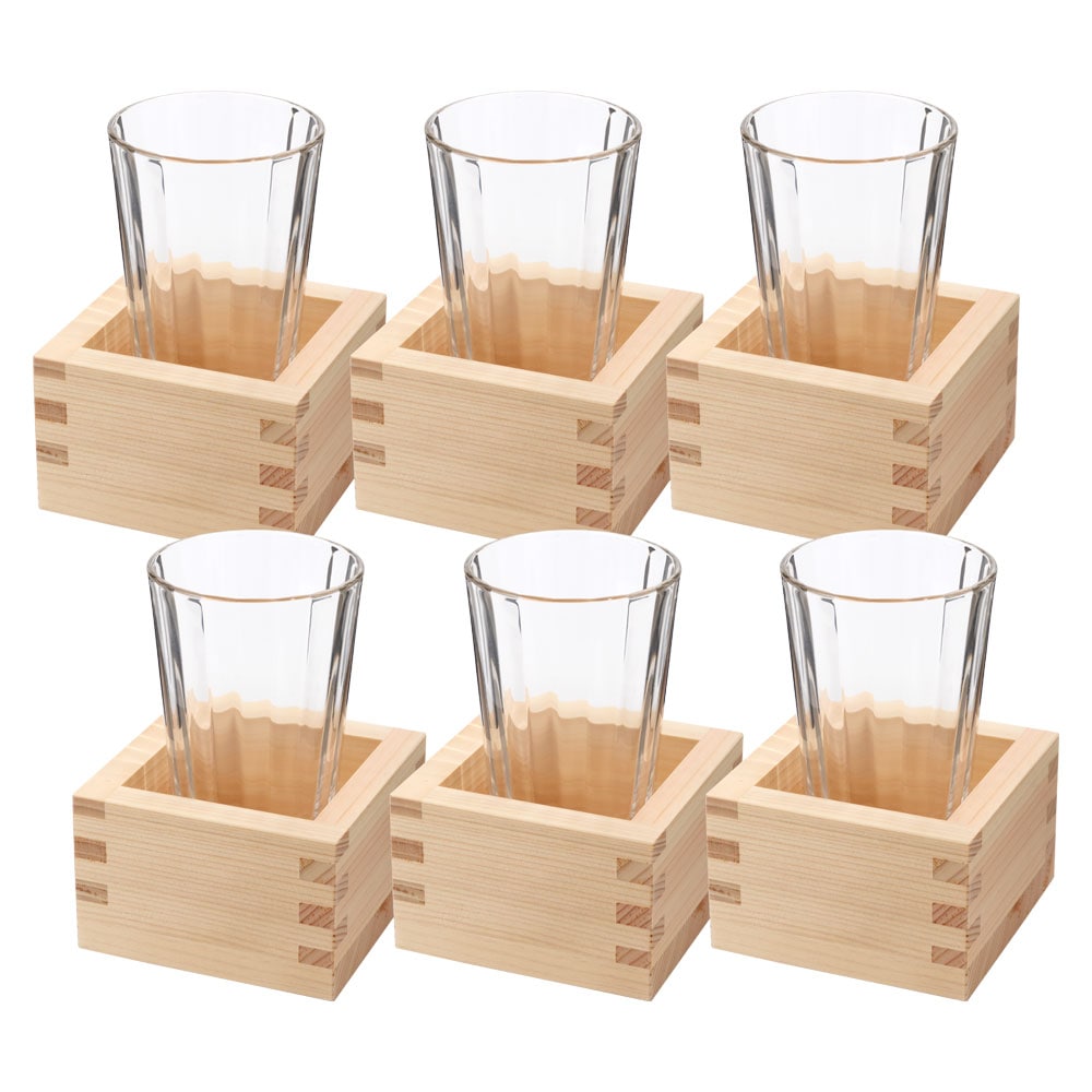 店舗様向け 日本酒『枡酒』220ml 6組セット 冷酒グラス150ml＋八勺枡