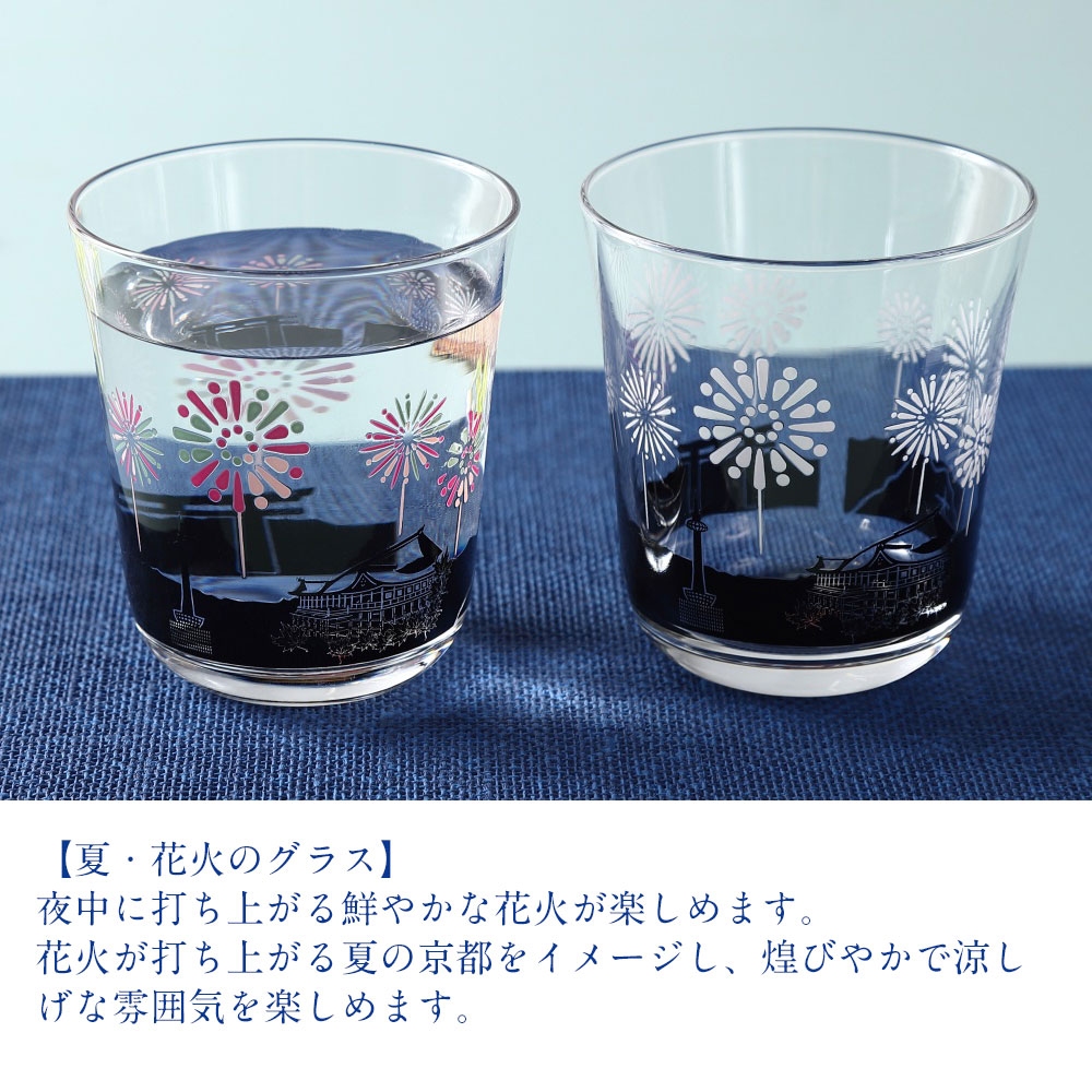 京都コトラボ 四季を彩る京のグラス 夏&冬ペアセット 冷感:温度で色 京都コトラボ 四季を彩る京のグラス 夏&冬ペアセット 冷感:温度で色