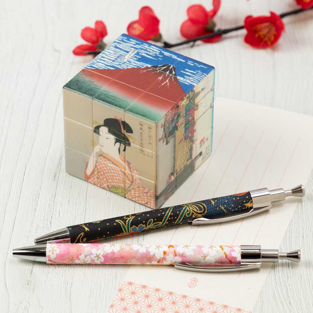 和紙が香る 和柄ボールペン 香りの絵巻 油性 金木犀と白檀の香り 友禅印刷 日本土産